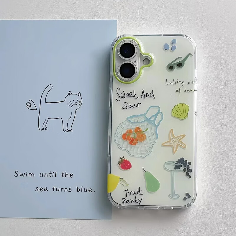 叶余适用于iPhone17手机壳2025全新苹果17系列可爱女17新款趣味水果袋子防摔升级保护iphone17手机壳 水果袋元素-奶油IMD iPhone 17